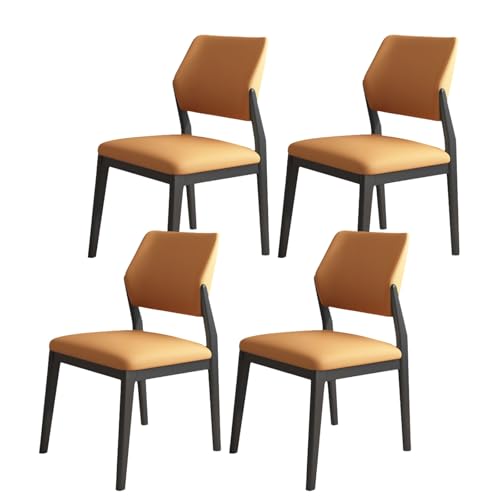 Esszimmerstühle, Küchenstühle mit breiter, geschwungener Rückenlehne und Armlehnen, mit dick gepolsterter Sitzfläche, ergonomischer Esszimmerstuhl aus Eichenholz mit Hartholzrahmen und abgewinke von QAZXDRFG
