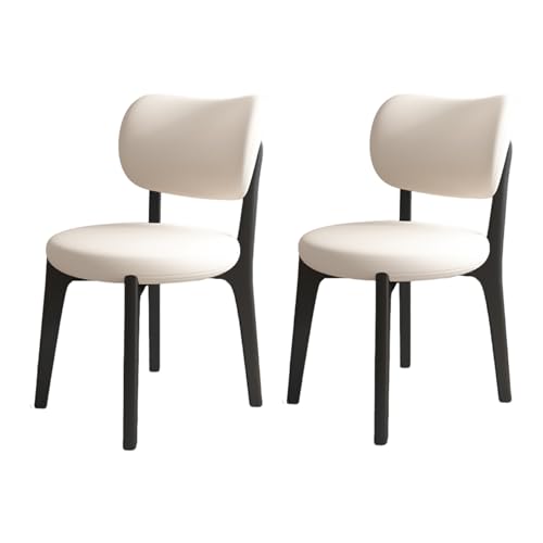 Esszimmerstühle 2er-Set, Lounge-Esszimmerstuhl mit gepolsterter Rückenlehne, Beine aus Massivholz, robust, einfach zu montieren, geeignet für Wohnzimmer, Esszimmer, Freizeitbereich usw. B-Weiß 17 Esszimmerstühle 2er-Set, Lounge-Esszimmerstuhl mit gepolsterter Rückenlehne, Beine aus Massivholz, robust, einfach zu montieren, geeignet für Wohnzimmer, Esszimmer, Freizeitbereich usw. B-Weiß 17 von QAZXDRFG