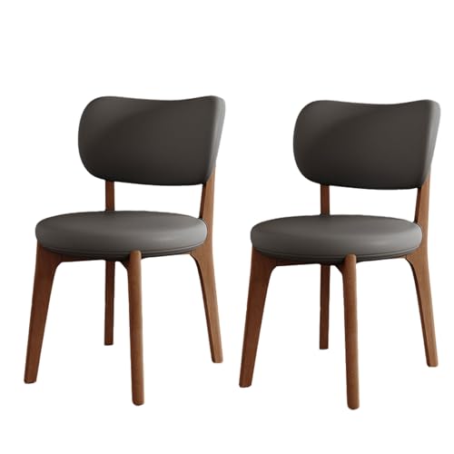 Esszimmerstühle aus Eiche, ergonomische Küchenstühle mit starker Ummantelung und breiter, geschwungener Rückenlehne, moderner Polsterstuhl mit rundem, verdicktem Sitzkissen, armlose Seitenstühle von QAZXDRFG
