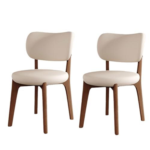Esszimmerstühle aus Eiche, ergonomische Küchenstühle mit starker Umwicklung und breiter, geschwungener Rückenlehne, moderner Polsterstuhl mit rundem, verdicktem Sitzkissen, armlose Seitenstühle von QAZXDRFG