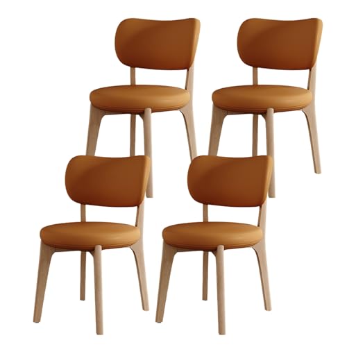 Esszimmerstühle aus Eiche, ergonomische Küchenstühle mit starker Umwicklung und breiter, geschwungener Rückenlehne, moderner Polsterstuhl mit rundem, verdicktem Sitzkissen, armlose Seitenstühle von QAZXDRFG