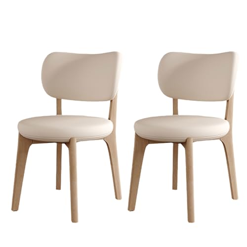 Esszimmerstühle aus Eiche, ergonomische Küchenstühle mit starker Umwicklung und breiter, geschwungener Rückenlehne, moderner Polsterstuhl mit rundem, verdicktem Sitzkissen, armlose Seitenstühle von QAZXDRFG