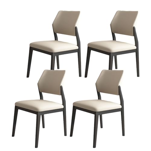 Esszimmerstühle aus Eichenholz, ergonomischer Küchenstuhl mit geschwungener Rückenlehne, breitem Sitzkissen und Hartholzrahmen, moderne Akzent-Seitenstühle ohne Armlehne für das Wohnzimmer im Re von QAZXDRFG