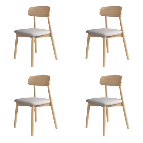 Esszimmerstühle aus Holz, 2er-/4er-/6er-Set – Moderne Polsterstühle im Mid-Century-Stil, Rückenlehne aus Massivholz, pflegeleicht, für Küche, Wohnzimmer, Esszimmer, Holzfarbe + Hellgrau, 4-teilig Esszimmerstühle aus Holz, 2er-/4er-/6er-Set – Moderne Polsterstühle im Mid-Century-Stil, Rückenlehne aus Massivholz, pflegeleicht, für Küche, Wohnzimmer, Esszimmer, Holzfarbe + Hellgrau, 4-teilig von QAZXDRFG