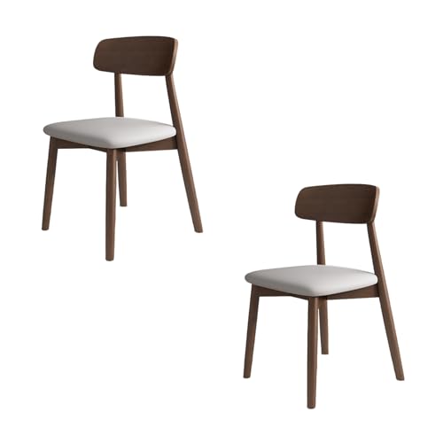 Esszimmerstühle aus Holz, 2er-/4er-/6er-Set – Moderne Polsterstühle im Mid-Century-Stil, Rückenlehne aus Massivholz, pflegeleicht, für Küche, Wohnzimmer, Esszimmer, dunkles Walnussholz + Hellgrau Esszimmerstühle aus Holz, 2er-/4er-/6er-Set – Moderne Polsterstühle im Mid-Century-Stil, Rückenlehne aus Massivholz, pflegeleicht, für Küche, Wohnzimmer, Esszimmer, dunkles Walnussholz + Hellgrau von QAZXDRFG