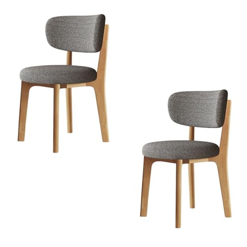 Esszimmerstühle aus Holz, 2er-/4er-/6er-Set – Polsterstühle im Mid-Century-Modern-Stil, Stoff aus Baumwolle und Leinen. Der Stuhlbezug ist abnehmbar und waschbar, für Küche, Wohnzimmer und Esszim von QAZXDRFG