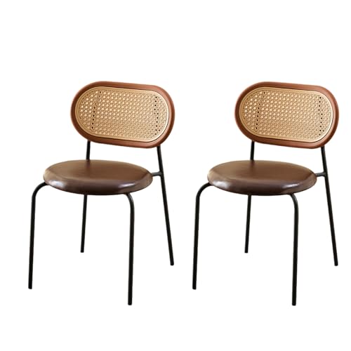 Esszimmerstühle aus Metall, 2er-Set, passt sich der menschlichen Körperkurve an, moderner gepolsterter Esszimmerstuhl mit gebogener Rattan-Rückenlehne, stapelbares Design, armlose Stühle, Stuhlra Esszimmerstühle aus Metall, 2er-Set, passt sich der menschlichen Körperkurve an, moderner gepolsterter Esszimmerstuhl mit gebogener Rattan-Rückenlehne, stapelbares Design, armlose Stühle, Stuhlra von QAZXDRFG