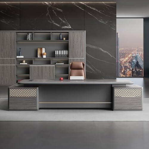 Executive Schreibtisch aus Holz mit Aktenschublade, kommerzieller Arbeitsplatz, Home-Office-Schreibtisch mit LED-Licht, großer Büro-Schreibtisch, Schreibtisch Executive Schreibtisch aus Holz mit Aktenschublade, kommerzieller Arbeitsplatz, Home-Office-Schreibtisch mit LED-Licht, großer Büro-Schreibtisch, Schreibtisch von QAZXDRFG