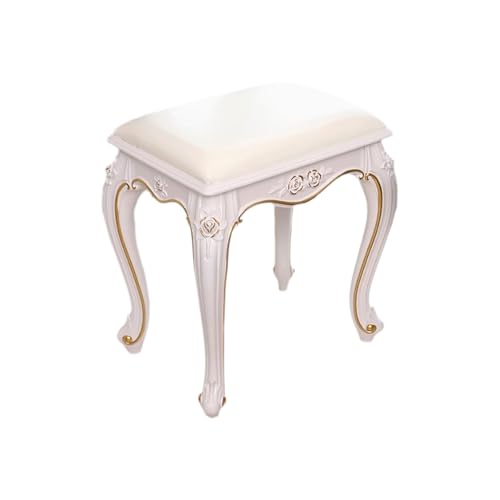 Gepolsterte Klavierbank, Sitzhocker mit starker Tragfähigkeit und Leder, quadratische Vintage-Hocker im europäischen Stil für den Eingangsbereich von Garten, Schlafzimmer, Restaurant, Wohnzimmer von QAZXDRFG