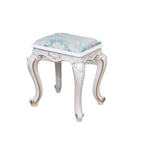 Gepolsterte Klavierbank, Sitzhocker mit starker Tragfähigkeit und Leder, quadratische Vintage-Pouf-Hocker im europäischen Stil für den Eingangsbereich von Garten, Schlafzimmer, Restaurant, Wohnz von QAZXDRFG
