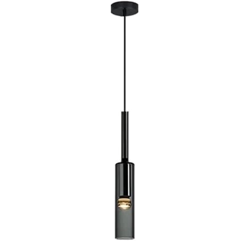 Industrielle Kristall Pendelleuchte Lange Röhre Glas Bauernhof Schwarz LED Mitte Jahrhundert Pendelleuchte Modern Zylinder Rauchgrau Kronleuchter Bar Kronleuchter ri von QAZXDRFG