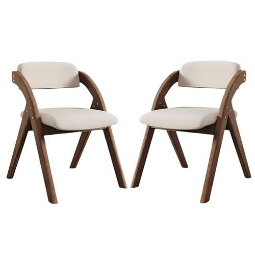 Klappbare Holzstühle, gepolsterter Stuhl aus atmungsaktiver Baumwolle und Leinengewebe mit Design ohne Montage, stabiler, moderner Mid-Century-Stuhl aus hochelastischem Schwamm für kleine Räume i von QAZXDRFG