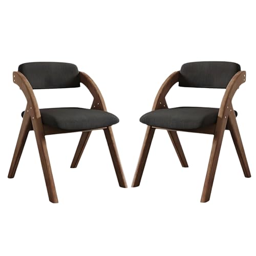 Klappbare Holzstühle, gepolsterter Stuhl aus atmungsaktiver Baumwolle und Leinengewebe mit Design ohne Montage, stabiler, moderner Mid-Century-Stuhl aus hochelastischem Schwamm für kleine Räume i von QAZXDRFG