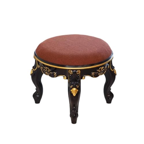Kleiner Eingangshocker, exquisite Schnitzkunst im europäischen Stil, kleine niedrige Hocker, modischer Klavierhocker für den Garten, Wohnzimmer, Eingangsbereich, Schlafzimmer, Schrank, niedrig, von QAZXDRFG