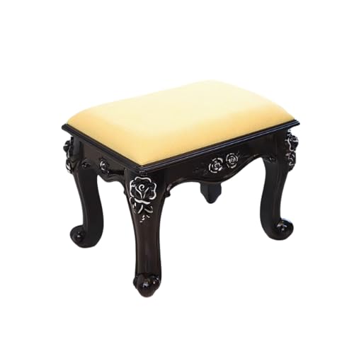 Kleiner Retro-Hocker, hochelastischer Schwamm, kleine Haushaltshocker mit Polsterung, Mehrzweck-Sitzhocker im europäischen Stil für Restaurant, Wohnzimmer, Eingangsbereich, Esszimmer, quadratisc von QAZXDRFG
