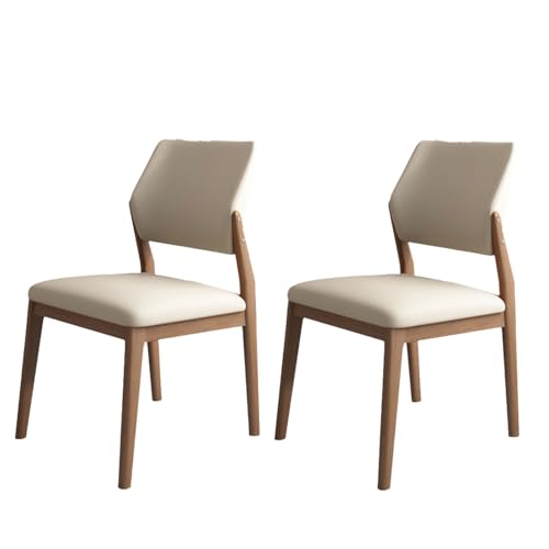 Küchenstühle mit gebogener Rückenlehne, ergonomischer Esszimmerstuhl aus Holz mit Hartholzrahmen und abgewinkelten Beinen, gepolsterte Akzentstühle mit dickem Lederkissen für das Wohnzimmer, hel von QAZXDRFG