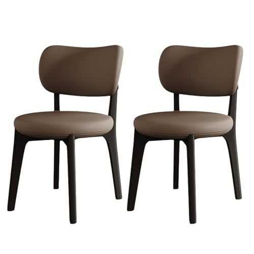 Küchenstühle mit gebogener Rückenlehne, ergonomischer Sitz, moderner Esszimmerstuhl mit Hartholzrahmen und abgewinkelten Beinen, Stühle aus 100 % Massivholz mit rundem, dickem Kissen für das Woh von QAZXDRFG