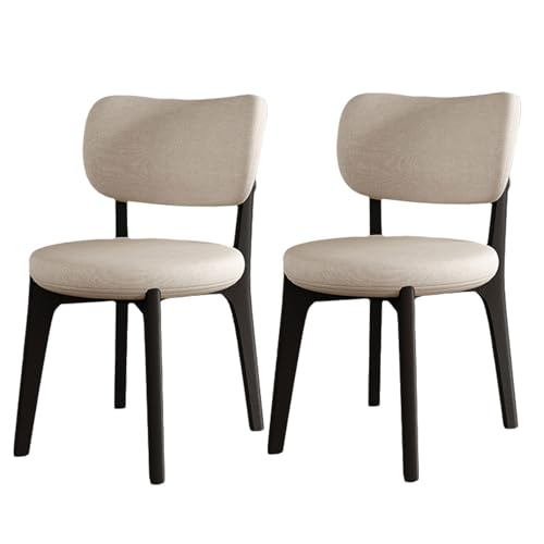 Küchenstühle mit gebogener Rückenlehne, ergonomischer Sitz, moderner Esszimmerstuhl mit Hartholzrahmen und abgewinkelten Beinen, Stühle aus 100 % Massivholz mit rundem, dickem Kissen für das Woh von QAZXDRFG