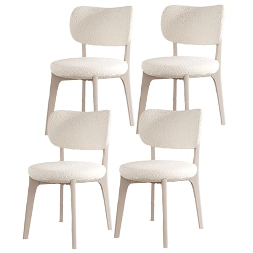 Küchenstühle mit gebogener Rückenlehne, ergonomischer Sitz, moderner Esszimmerstuhl mit Hartholzrahmen und abgewinkelten Beinen, Stühle aus 100 % Massivholz mit rundem, dickem Kissen für das Wohn von QAZXDRFG