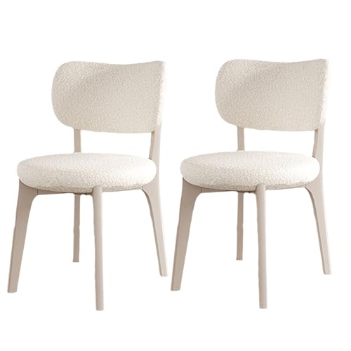 Küchenstühle mit gebogener Rückenlehne, ergonomischer Sitz, moderner Esszimmerstuhl mit Hartholzrahmen und abgewinkelten Beinen, Stühle aus 100 % Massivholz mit rundem, dickem Kissen für das Wohn von QAZXDRFG