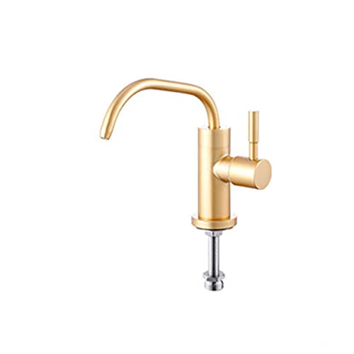 Küchenwasserfilter-Armaturen, Trinkarmatur mit 360-Grad-Drehung, Einzelne Kaltwasserspüle, Gold von QAZXDRFG