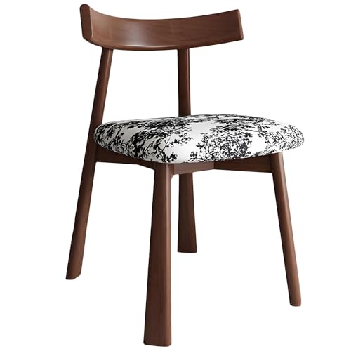 Moderne Esszimmerstühle, stabiler, gepolsterter Akzentstuhl aus Holzmaterial mit Leder, moderner Stuhl aus der Mitte des Jahrhunderts für Erwachsene, Restaurant, Schlafzimmer, Büro, Wohnzimmer von QAZXDRFG