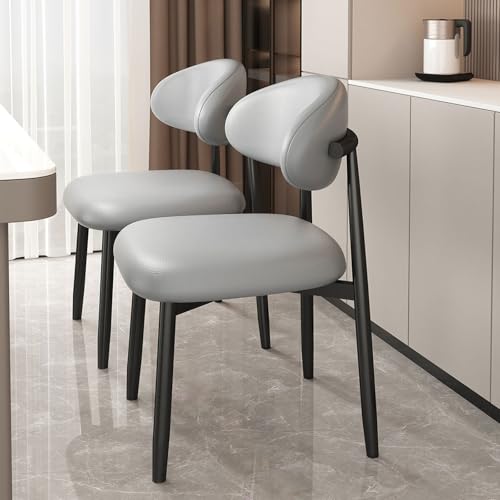 Moderne Küchenstühle, weiche Stühle aus Kunstleder mit Kissen, 2er-Set Esszimmerstühle aus Metall mit Kohlenstoffstahl, Stuhl mit gebogener Rückenlehne und hochdichtem Schwamm für Restaurants, S Moderne Küchenstühle, weiche Stühle aus Kunstleder mit Kissen, 2er-Set Esszimmerstühle aus Metall mit Kohlenstoffstahl, Stuhl mit gebogener Rückenlehne und hochdichtem Schwamm für Restaurants, S von QAZXDRFG