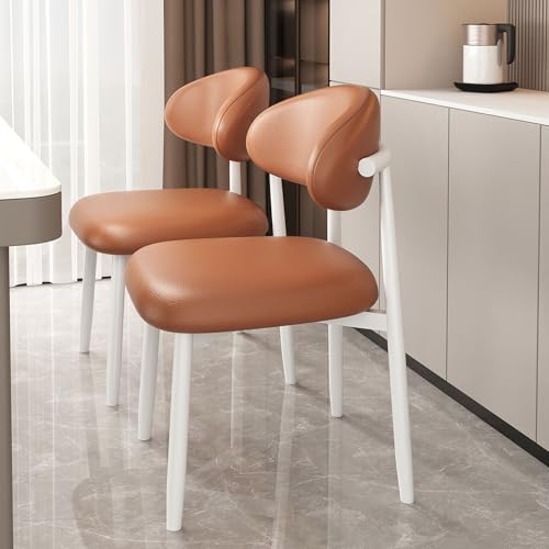 Moderne Küchenstühle, weiche Stühle aus Kunstleder mit Kissen, 2er-Set Esszimmerstühle aus Metall mit Kohlenstoffstahl, Stuhl mit gebogener Rückenlehne und hochdichter Schaumstoffpolsterung für d Moderne Küchenstühle, weiche Stühle aus Kunstleder mit Kissen, 2er-Set Esszimmerstühle aus Metall mit Kohlenstoffstahl, Stuhl mit gebogener Rückenlehne und hochdichter Schaumstoffpolsterung für d von QAZXDRFG