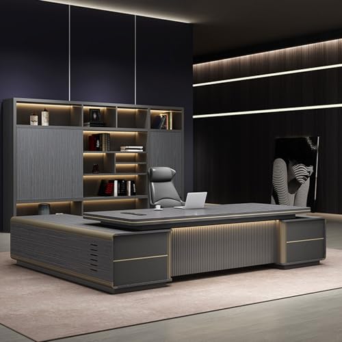Moderner Business-Schreibtisch, langer Chef-Schreibtisch, Computer-Schreibtisch, Chef-Schreibtisch mit Schublade, Spieltisch, Arbeitsplatz mit Schubladen und LED-Licht, Office-Möbel Moderner Business-Schreibtisch, langer Chef-Schreibtisch, Computer-Schreibtisch, Chef-Schreibtisch mit Schublade, Spieltisch, Arbeitsplatz mit Schubladen und LED-Licht, Office-Möbel von QAZXDRFG