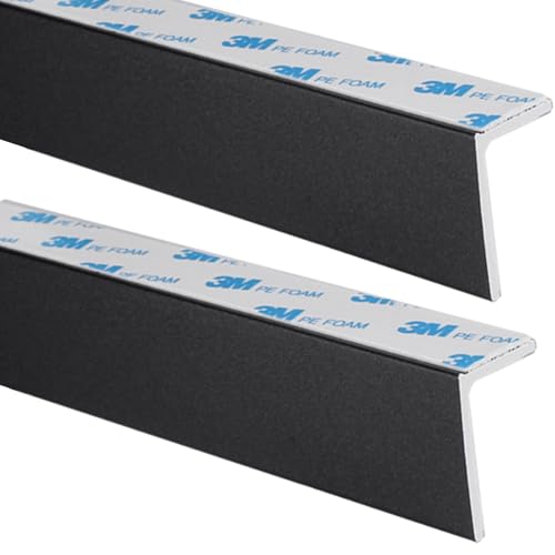 PVC-Lichtspaltblocker, L-K, starke Haftung, blockierende Streifen für Rollos/Raffrollos, individuelle Größe, Verdunkelungsfenster, 2 Stück (2 Stück, schwarz, 102 cm) von QAZXDRFG