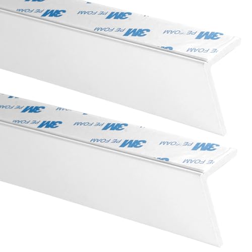 PVC-Lichtspaltblocker, L-K, starke Haftung, blockierende Streifen für Rollos/Raffrollos, individuelle Größe, Verdunkelungsfenster, 2 Stück (2 Stück, weiß, 62 cm) von QAZXDRFG