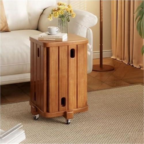 QAZXDRFG 4er-Set stapelbare Holzhocker, 4-in-1-Esszimmerstühle, kleine Hocker, quadratischer Satzhocker für die Küche zu Hause, langlebig (natürlich) von QAZXDRFG