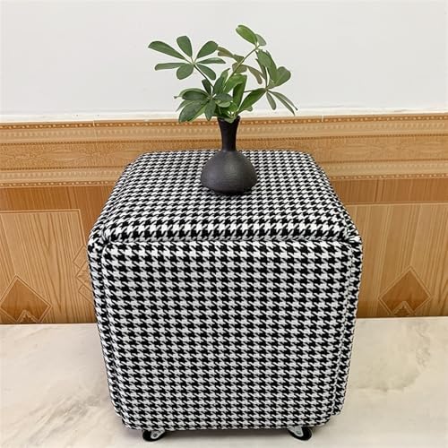 QAZXDRFG 5-in-1-Sitzwürfel aus Technostoff mit Lenkrollen, bewegliches Ottoman-Hockerwürfel-Set, Fußhocker, Frisiertisch für Wohnzimmer, langlebig (Mehrfarbig, klein) von QAZXDRFG