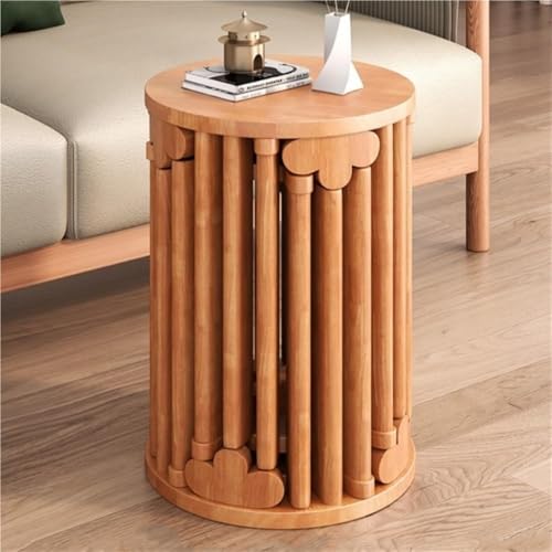 QAZXDRFG 6-in-1-Set mit runden, stapelbaren Hockern aus Massivholz, Satztischen, Couchtisch und Stühlen für das Esszimmer im Wohnzimmer, langlebig (Burst, ohne Sockel) von QAZXDRFG