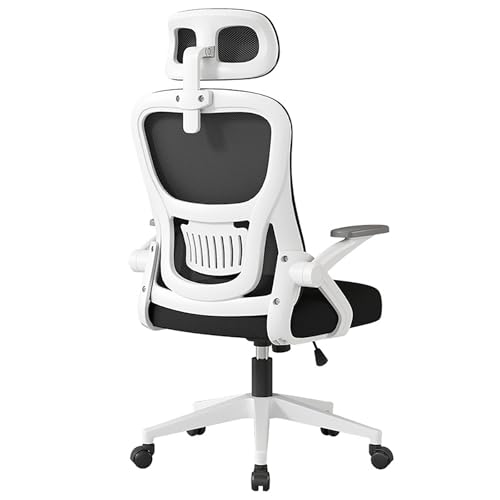 QAZXDRFG Atmungsaktiver Netzstuhl mit adaptiver Lendenwirbelstütze. Ergonomischer Stuhl mit 3D-verstellbaren Armlehnen, Hebe- und Schwenkfunktion von QAZXDRFG