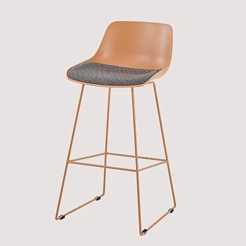 QAZXDRFG Barstuhl in Barhöhe, moderner Barstuhl, stabil und belastbar, Barstuhl aus Kunstleder mit Rückenlehne und Metallbeinen, geeignet für Kücheninsel, Bartheke und andere Orte von QAZXDRFG