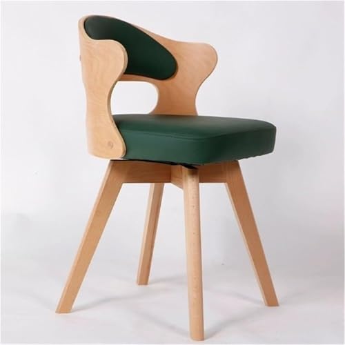 QAZXDRFG Drehbare Barhocker mit hoher Rückenlehne, gepolsterter Sitzfläche und Basis aus Massivholz, Schminkstühle für Küche und Wohnzimmer, praktisch (Mehrfarbig) von QAZXDRFG