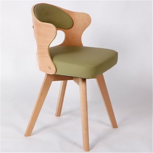 QAZXDRFG Drehbare Barhocker mit hoher Rückenlehne, gepolsterter Sitzfläche und Basis aus Massivholz, Schminkstühle für Küche und Wohnzimmer, praktisch (grün) von QAZXDRFG