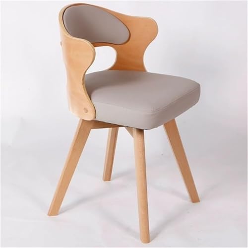 QAZXDRFG Drehbare Barhocker mit hoher Rückenlehne, gepolsterter Sitzfläche und Basis aus Massivholz, Schminkstühle für Küche und Wohnzimmer, praktisch (weiß) von QAZXDRFG