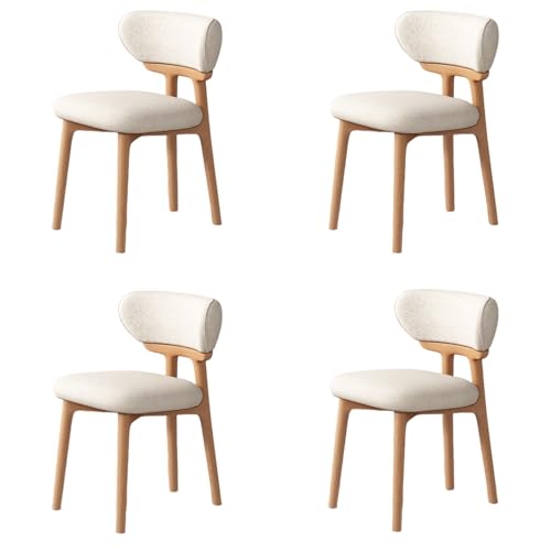 QAZXDRFG Esszimmerstühle aus Holz, 2er-/4er-/6er-Set – Moderne Polsterstühle im Mid-Century-Stil, Bequeme Rückenlehne, pflegeleicht, für Küche, Wohnzimmer, Esszimmer, Holzfarbe + Beige, 4-teilig QAZXDRFG Esszimmerstühle aus Holz, 2er-/4er-/6er-Set – Moderne Polsterstühle im Mid-Century-Stil, Bequeme Rückenlehne, pflegeleicht, für Küche, Wohnzimmer, Esszimmer, Holzfarbe + Beige, 4-teilig von QAZXDRFG
