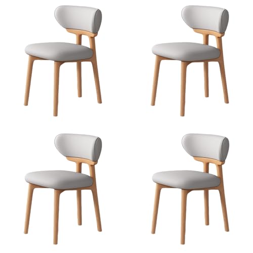QAZXDRFG Esszimmerstühle aus Holz, 2er-/4er-/6er-Set – Moderne Polsterstühle im Mid-Century-Stil, Bequeme Rückenlehne, pflegeleicht, für Küche, Wohnzimmer, Esszimmer, Holzfarbe + Hellgrau, 4-teilig QAZXDRFG Esszimmerstühle aus Holz, 2er-/4er-/6er-Set – Moderne Polsterstühle im Mid-Century-Stil, Bequeme Rückenlehne, pflegeleicht, für Küche, Wohnzimmer, Esszimmer, Holzfarbe + Hellgrau, 4-teilig von QAZXDRFG