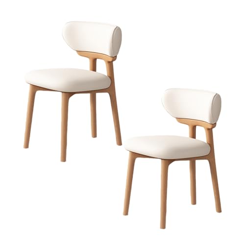 QAZXDRFG Esszimmerstühle aus Holz, 2er-/4er-/6er-Set – Moderne Polsterstühle im Mid-Century-Stil, Bequeme Rückenlehne, pflegeleicht, für Küche, Wohnzimmer, Esszimmer, Holzfarbe + Weiß, 2 Stück QAZXDRFG Esszimmerstühle aus Holz, 2er-/4er-/6er-Set – Moderne Polsterstühle im Mid-Century-Stil, Bequeme Rückenlehne, pflegeleicht, für Küche, Wohnzimmer, Esszimmer, Holzfarbe + Weiß, 2 Stück von QAZXDRFG