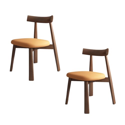 QAZXDRFG Esszimmerstühle aus Holz, 2er-/4er-/6er-Set – Moderne Polsterstühle im Mid-Century-Stil, Bequeme Rückenlehne für Küche, Wohnzimmer, Esszimmer, Dunkles Walnussholz + Orange, 2 Stück QAZXDRFG Esszimmerstühle aus Holz, 2er-/4er-/6er-Set – Moderne Polsterstühle im Mid-Century-Stil, Bequeme Rückenlehne für Küche, Wohnzimmer, Esszimmer, Dunkles Walnussholz + Orange, 2 Stück von QAZXDRFG