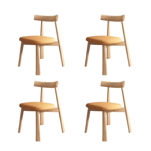 QAZXDRFG Esszimmerstühle aus Holz, 2er-/4er-/6er-Set – Moderne Polsterstühle im Mid-Century-Stil, Bequeme Rückenlehne für Küche, Wohnzimmer, Esszimmer, Originalholz + Orange, 4-teilig QAZXDRFG Esszimmerstühle aus Holz, 2er-/4er-/6er-Set – Moderne Polsterstühle im Mid-Century-Stil, Bequeme Rückenlehne für Küche, Wohnzimmer, Esszimmer, Originalholz + Orange, 4-teilig von QAZXDRFG