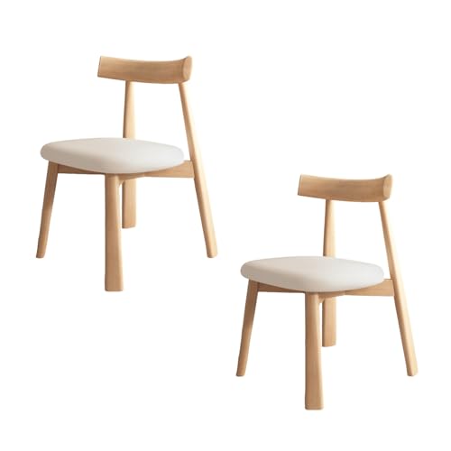 QAZXDRFG Esszimmerstühle aus Holz, 2er-/4er-/6er-Set – Moderne Polsterstühle im Mid-Century-Stil, Bequeme Rückenlehne für Küche, Wohnzimmer, Esszimmer, Originalholz + Weiß, 2 Stück QAZXDRFG Esszimmerstühle aus Holz, 2er-/4er-/6er-Set – Moderne Polsterstühle im Mid-Century-Stil, Bequeme Rückenlehne für Küche, Wohnzimmer, Esszimmer, Originalholz + Weiß, 2 Stück von QAZXDRFG