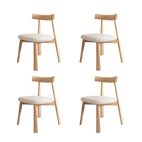 QAZXDRFG Esszimmerstühle aus Holz, 2er-/4er-/6er-Set – Moderne Polsterstühle im Mid-Century-Stil, Bequeme Rückenlehne für Küche, Wohnzimmer, Esszimmer, Originalholz + Weiß, 4-teilig QAZXDRFG Esszimmerstühle aus Holz, 2er-/4er-/6er-Set – Moderne Polsterstühle im Mid-Century-Stil, Bequeme Rückenlehne für Küche, Wohnzimmer, Esszimmer, Originalholz + Weiß, 4-teilig von QAZXDRFG