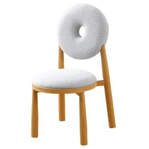 QAZXDRFG Esszimmerstühle mit Donut-förmiger Rückenlehne, Kommodenstuhl mit gepolsterter Sitzfläche und Stuhlbeinen aus Eisen, Schminkstuhl, Küchenstühle, Esszimmerstühle, langlebig (blau) von QAZXDRFG