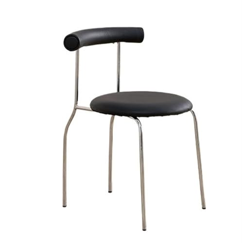 QAZXDRFG Esszimmerstühle mit gepolstertem PU-Leder, Küchenstuhl, moderner Stuhl ohne Armlehnen, Esszimmerstuhl, Akzentstuhl für Wohnzimmer, Zimmer, Wohnung, langlebig (schwarz) von QAZXDRFG