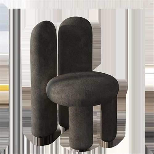 QAZXDRFG Gepolsterter Schminkstuhl mit Rückenlehne, Freizeitsofa aus Plüschwolle, süßer Akzentstuhl für Wohnzimmer, kleine Räume, langlebig (schwarz) von QAZXDRFG