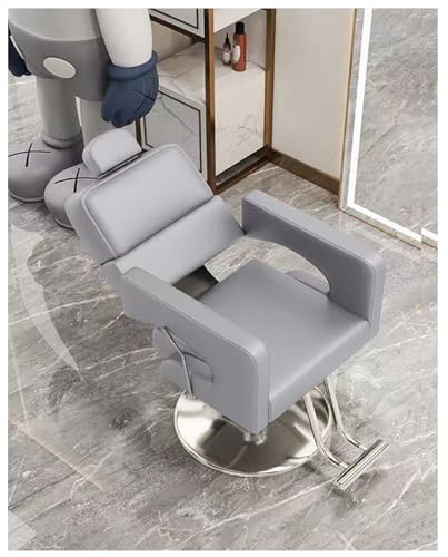 QAZXDRFG Hydraulischer Friseurstuhl mit 360° Drehgelenk und verstellbarer Kopfstütze, Liegestylist für professionelle Friseure von QAZXDRFG